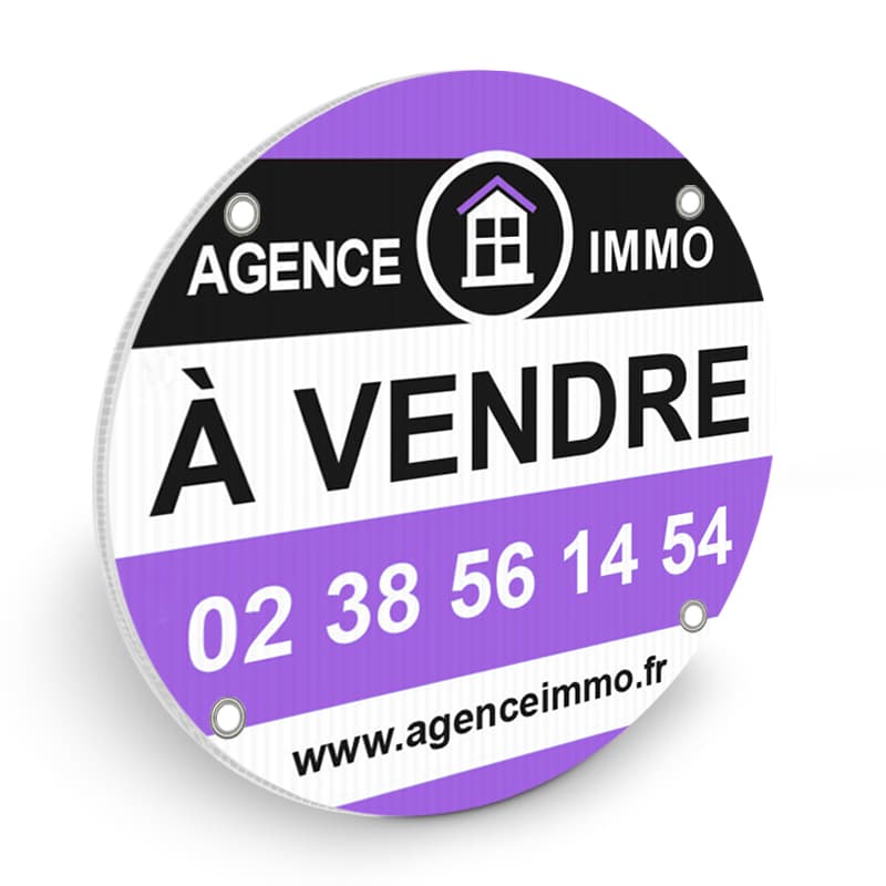 2.00000 Panneaux Agence Immobilière Ronds 70 x 70 cm - Easyflyer