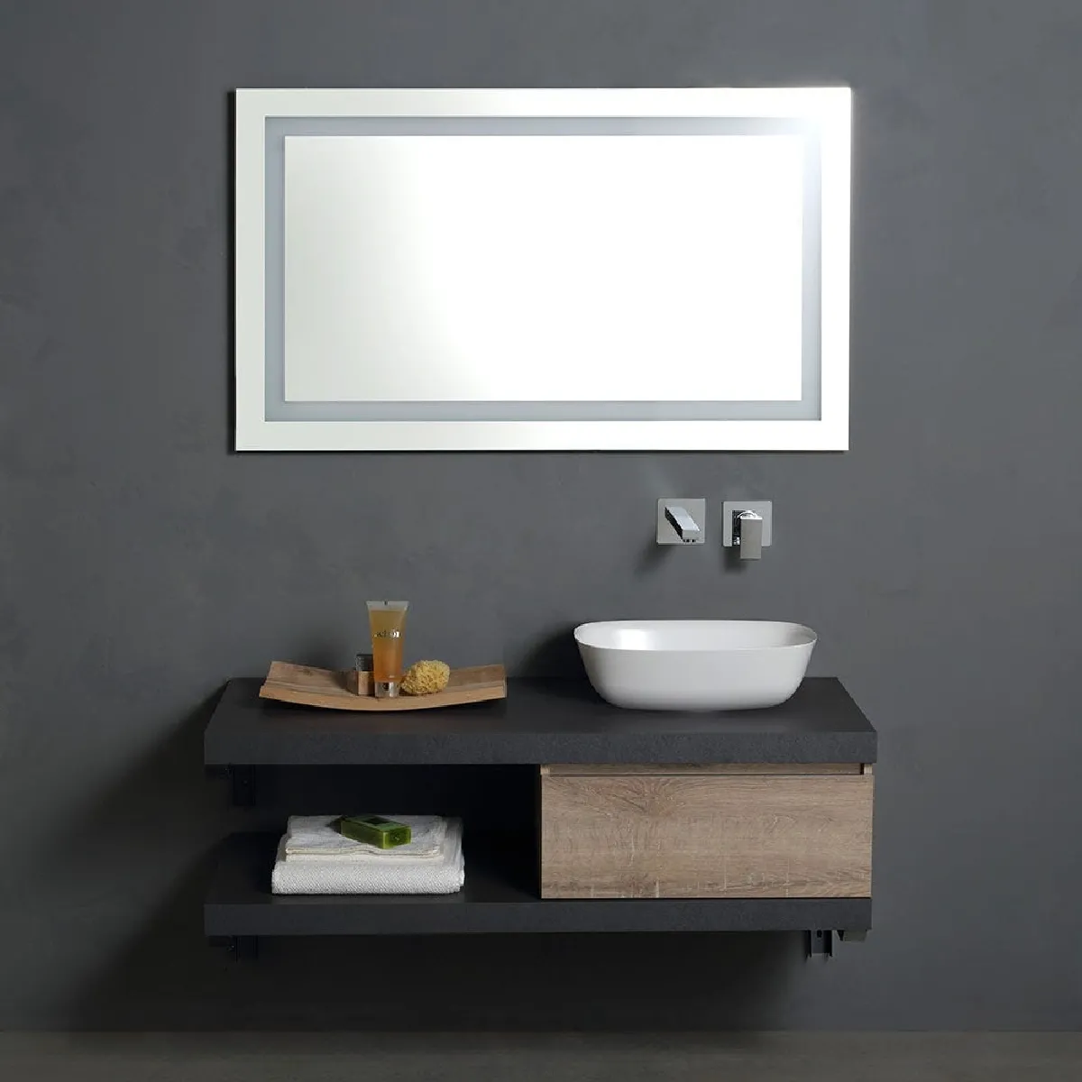 Kiamami valentina Ensemble meuble bain - Anthracite