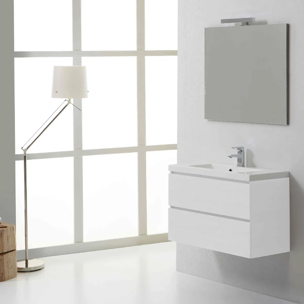 Kiamami valentina ensemble meuble salle de bain - Blanc