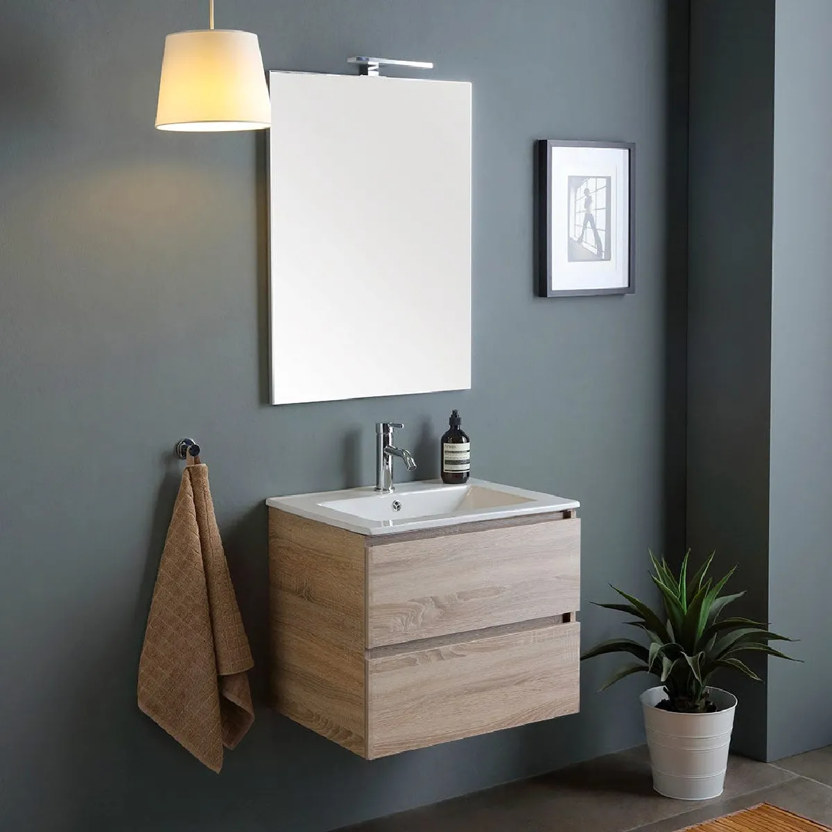 Kiamami valentina meuble salle de bain - Chêne
